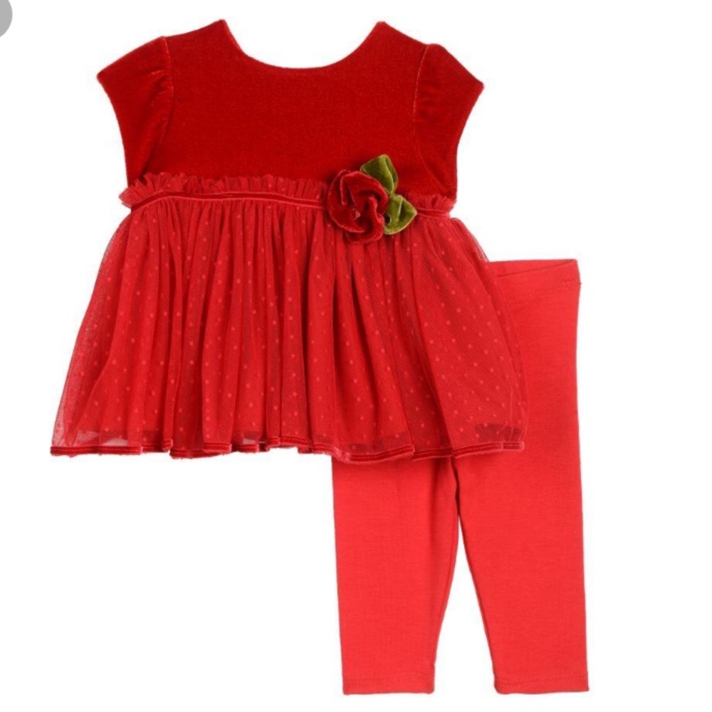 Pippa & Julie red velvet set NWT